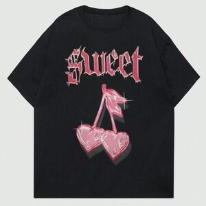 Sweet Cherry Letter Print T-Shirt